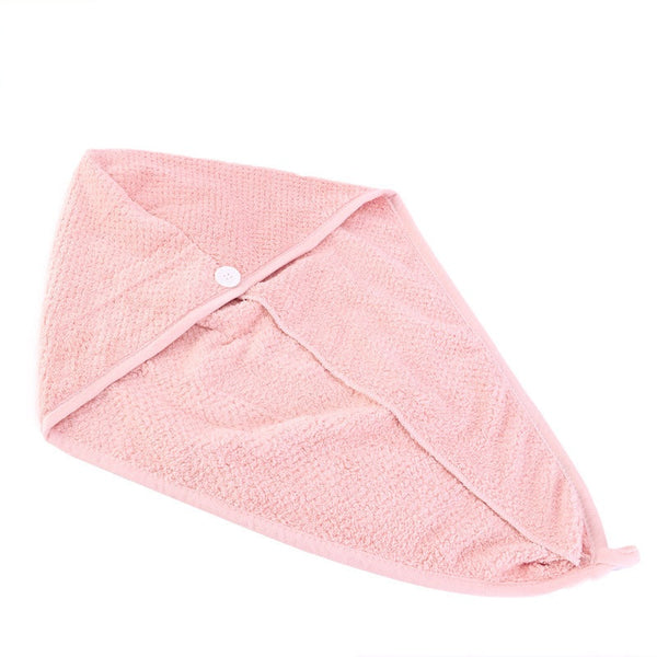 Microfiber Hair Towel - Head Towel for Straight and Curly Hair - Pale Pink