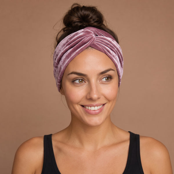 Flexible Metal Wire Headband - Pink Velvet