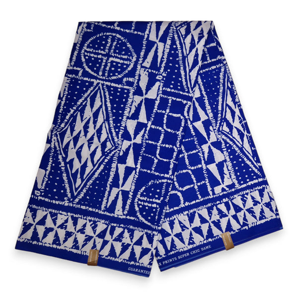 Afrikanischer Stoff - Blau Ndop Kamerun - Polycotton