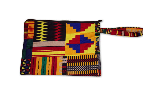 Afrikanisches Kente Print Make-up Etui / Handtasche / Federmäppchen / Stiftemäppchen - Gelb / Multicolor Kente