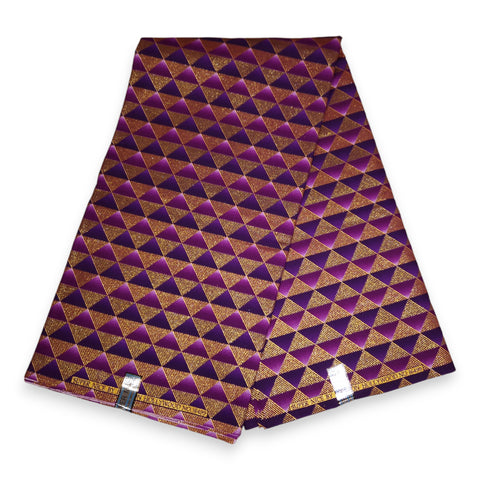 African print fabric - Exclusive Embellished Glitter effects 100% cotton - PO-5002 Gold Purple