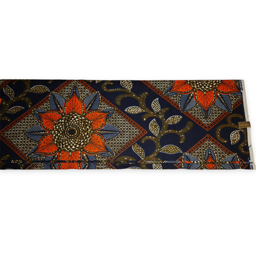 Afrikanischer Stoff - Orange Flower - Polycotton