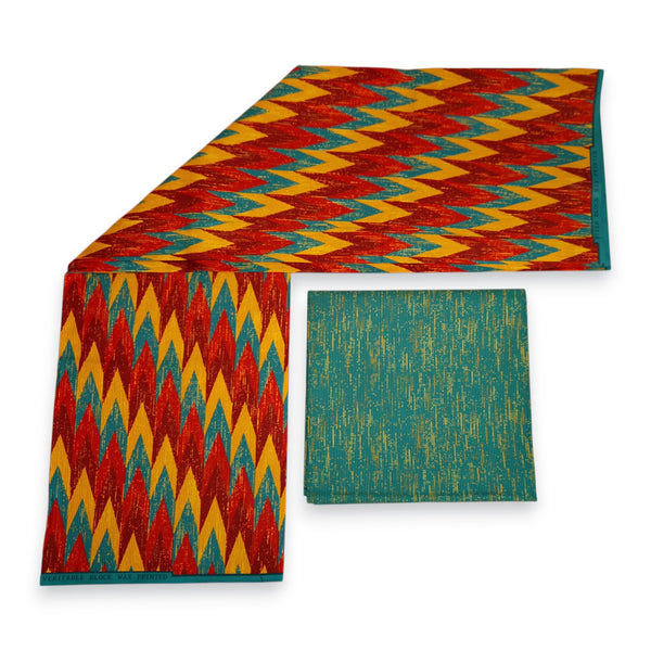 Afrikanischer Stoff - Two-Tone print Polycotton - 6 Yards Kombination (4+2 Yards) PO-5041