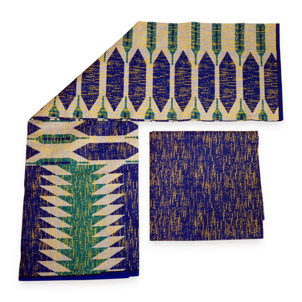 Afrikanischer Stoff - Two-Tone print Polycotton - 6 Yards Kombination (4+2 Yards) PO-5043