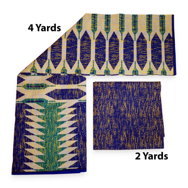 Afrikanischer Stoff - Two-Tone print Polycotton - 6 Yards Kombination (4+2 Yards) PO-5043