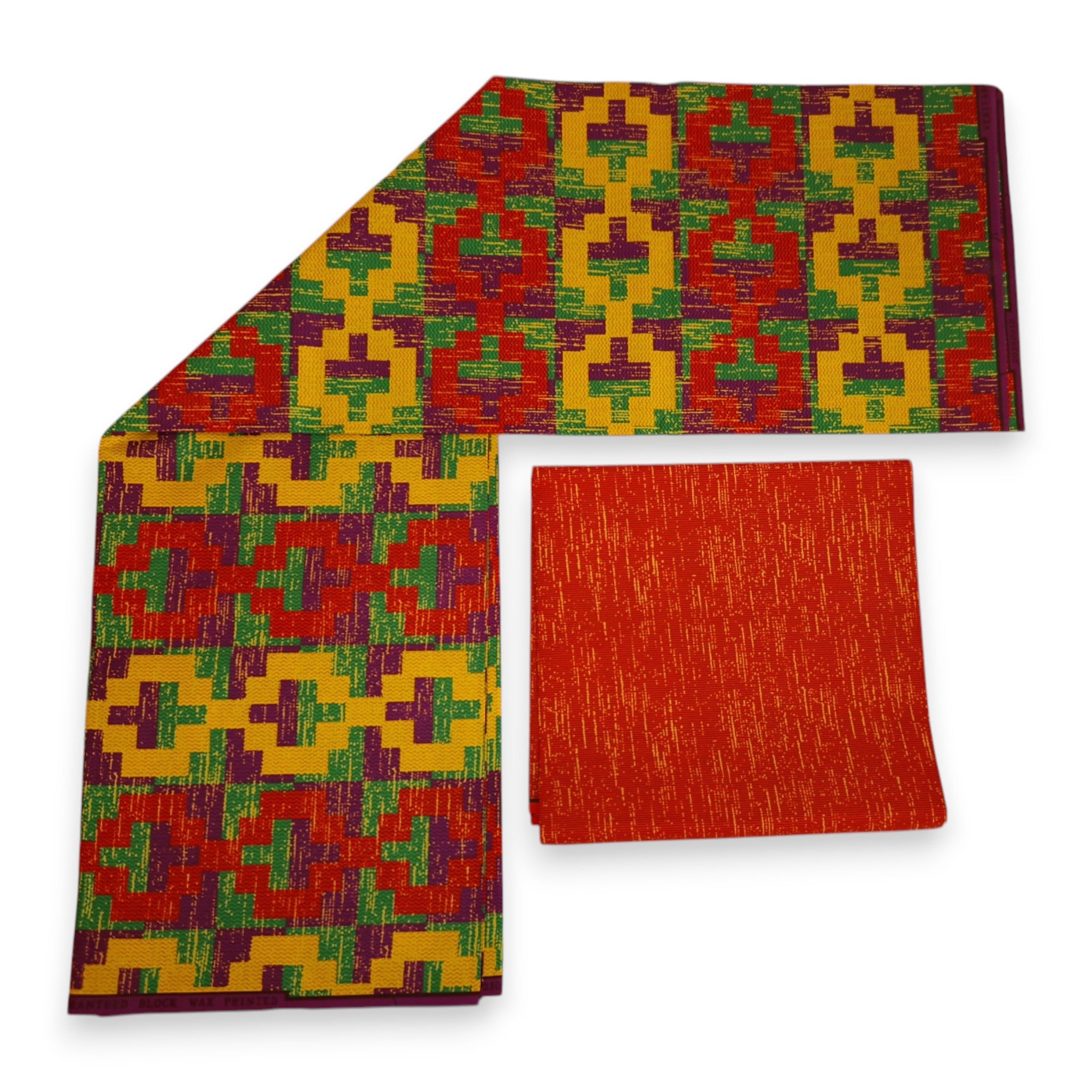 African print fabric - Two-Tone print Polycotton - 6 Yards Combination (4+2 Yards) PO-5045