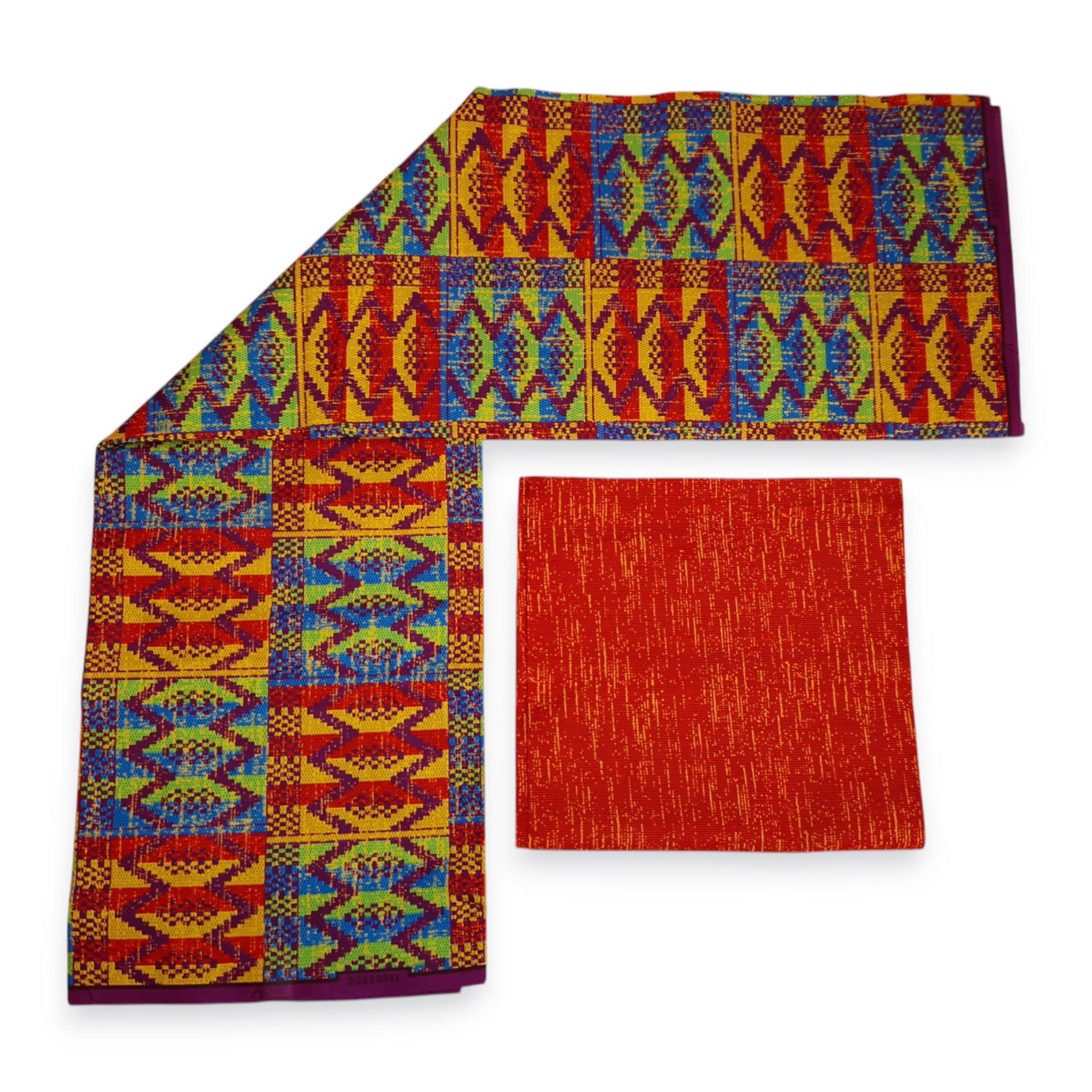 African print fabric - Two-Tone print Polycotton - 6 Yards Combination (4+2 Yards) PO-5048