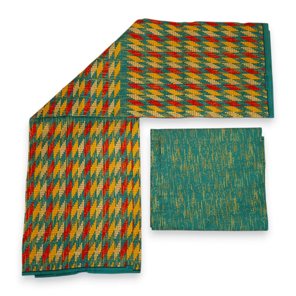 African print fabric - Two-Tone print Polycotton - 6 Yards Combination (4+2 Yards) PO-5049