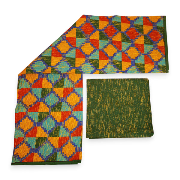 African print fabric - Two-Tone print Polycotton - 6 Yards Combination (4+2 Yards) PO-5052