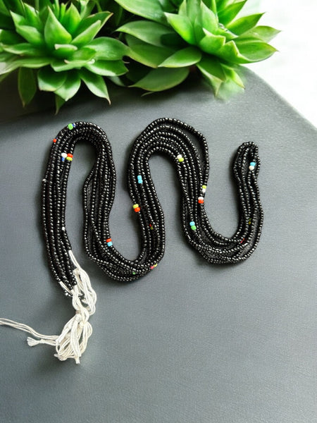 Baya Bijoux / Bine Bine / Waist Beads / Perles De Taille africaine - Egbón - Noir (non élastique)