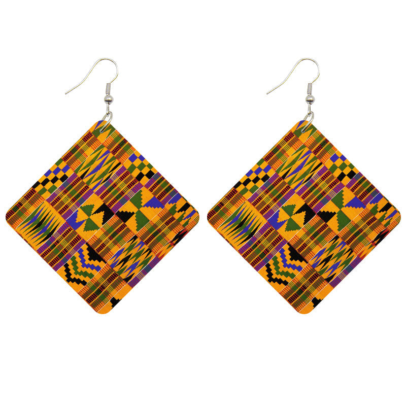 Afrikanische Print Ohrringe | Kente print Holzohrringe