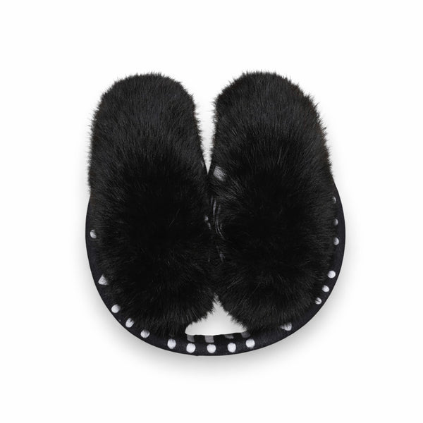 African Print Ohrenwärmer - Faltbare Winter Ohrenschützer - Schwarz Weiß Bogolan