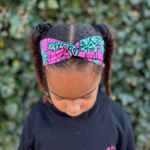 African print Headband - Kids - Hair Accessories - Pink flowers