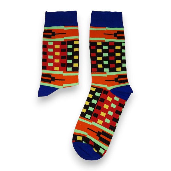 Afrikanische Socken / Afro-Socken / Kente-Socken - Blau multicolor