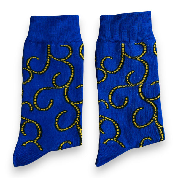 SPEZIALVERKAUF | Afrikanische Socken / Afro-Socken - Blau | BITTE SORGFÄLTIG LESEN