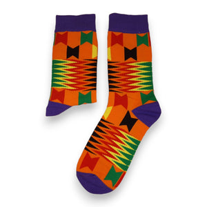 African socks / Afro socks / Kente socks - Orange