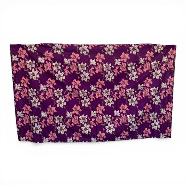 Sarong / pareo - Cotton Beachwear wrap skirt / baby carrier wrap - Purple / pink Flowers