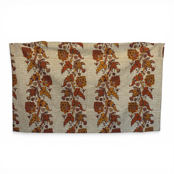 Sarong / pareo - Cotton Beachwear wrap skirt / baby carrier wrap - Beige / yellow flower