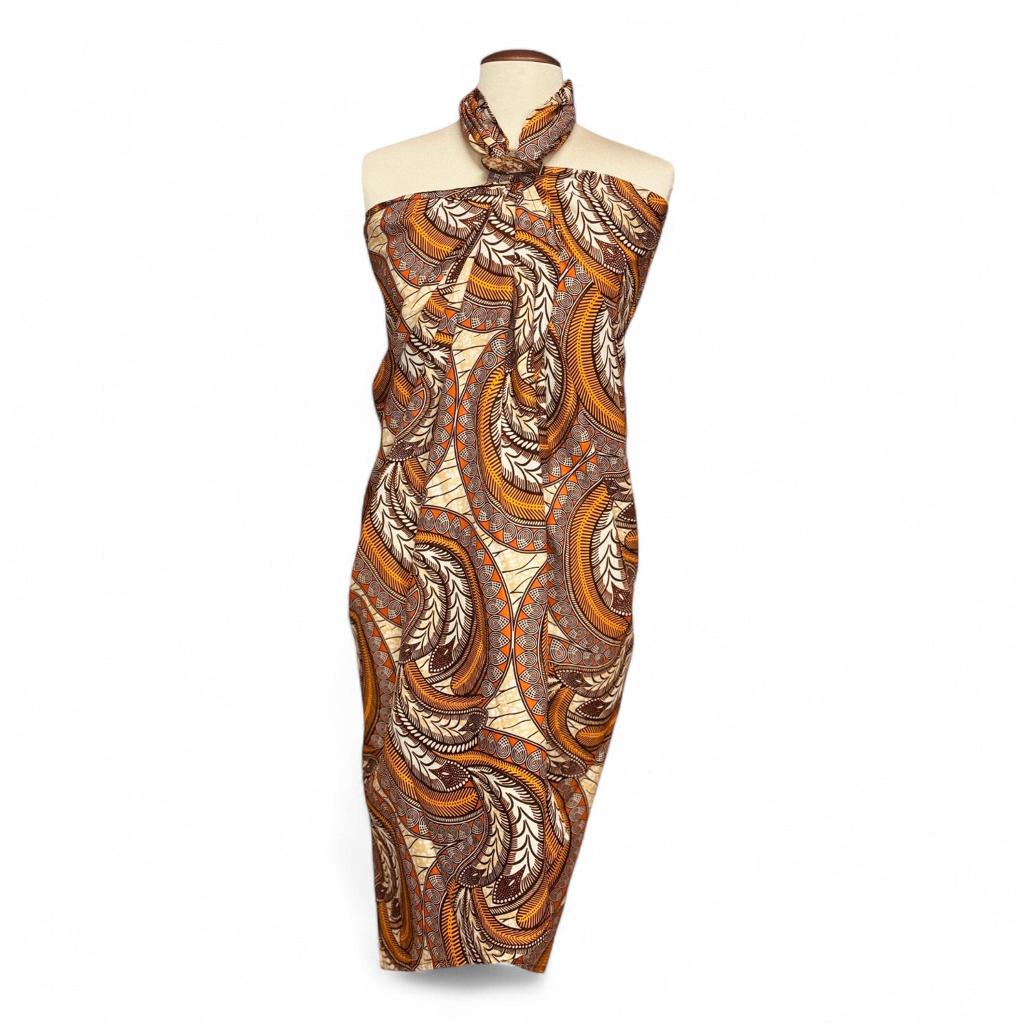 Sarong / Pareo - Baumwoll-Strandbekleidung Wickeltuch / Babytragetuch - Beige Feather