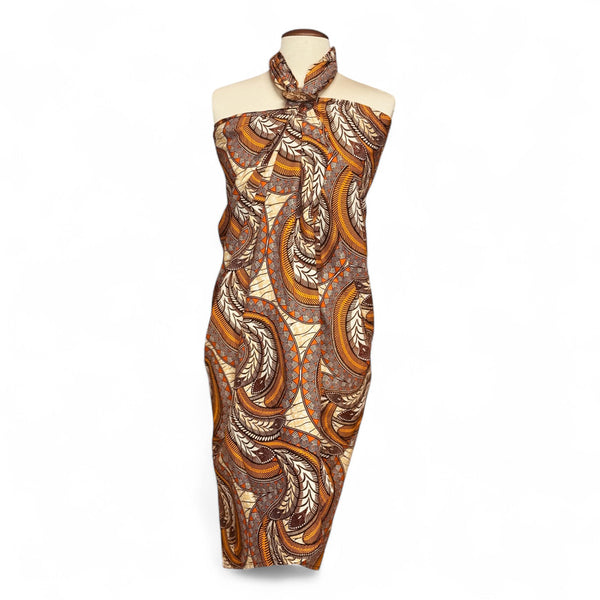 Sarong / Pareo - Baumwoll-Strandbekleidung Wickeltuch / Babytragetuch - Beige Feather