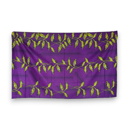 Paréo  / Sarong / Pagne - Jupe de plage en coton / écharpe de portage - Feuilles violettes