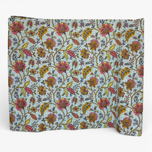 Sarong / Pareo - Baumwoll-Strandbekleidung Wickeltuch / Babytragetuch - Blau Flowers