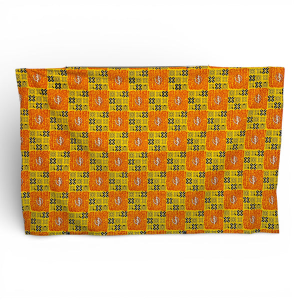Sarong / Pareo - Baumwoll-Strandbekleidung Wickeltuch / Babytragetuch - Gelb Orange Tribal Squares