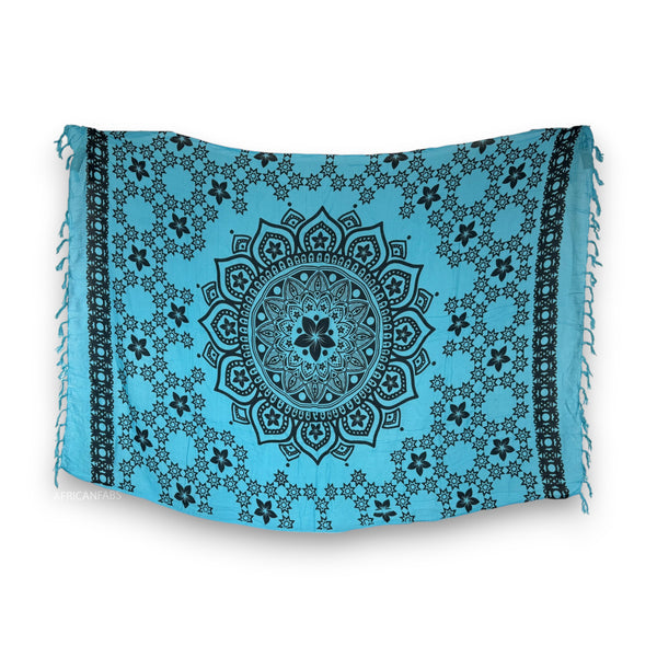 Paréo  / Sarong - Jupe enveloppante / tenue de plage - Mandala bleu
