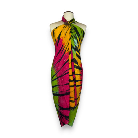 Sarong / pareo - Beachwear wrap skirt - Tie dye Multicolor