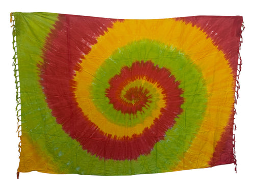Paréo  / Sarong - Jupe enveloppante / tenue de plage -  Tie dye Multicolore