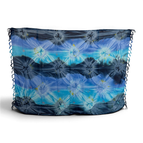 Sarong / Pareo - Strandbekleidung Wickeltuch - Blau Navy Tie Dye Ocean