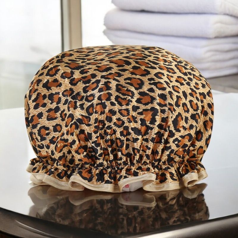 Grand Bonnet de douche (réutilisable) - Leopard / Panther