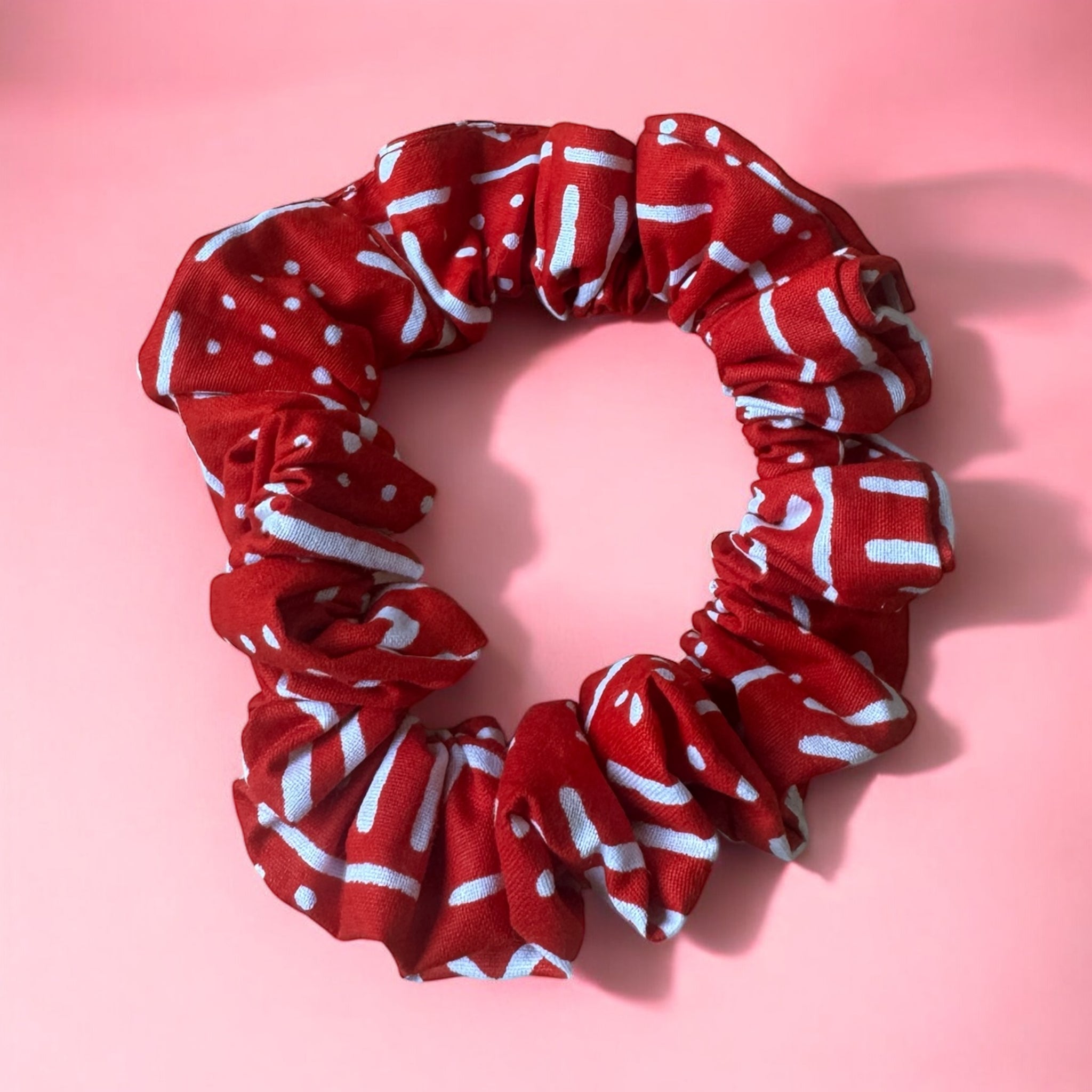 Chouchou / scrunchie imprimés africains - Accessoires  - Rouge