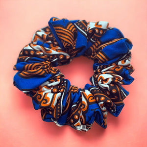 Chouchou / scrunchie imprimés africains - Accessoires  - Bleu