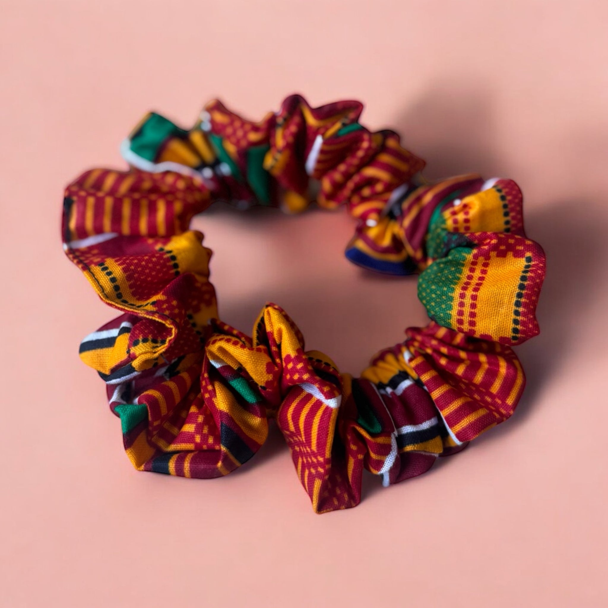 Scrunchie / Haargummi Afrikanischer Print - Haarschmuck - Kente Orange