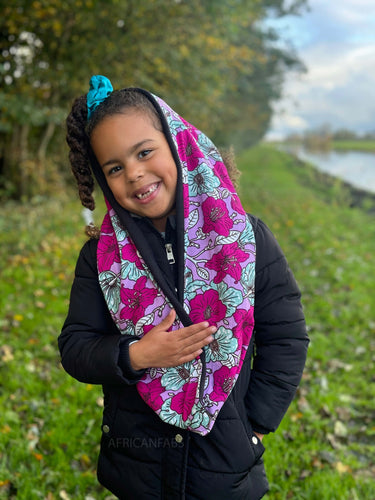 Warmer Rollkragenpullover Schal für Kinder mit afrikanischem Print Unisex - Multicolor Flowers