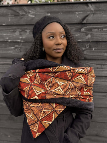 Imprimé africain Echarpes d'hiver pour adultes Unisex - Prism Marron