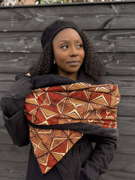 Imprimé africain Echarpes d'hiver pour adultes Unisex - Prism Marron