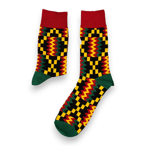 Chaussettes africaines / Ensemble de chaussettes afro AKWAABA en pochette - Lot de 5 paires