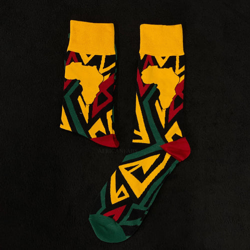 African socks / Afro socks set AKWAABA in pouch - Set of 5 pairs