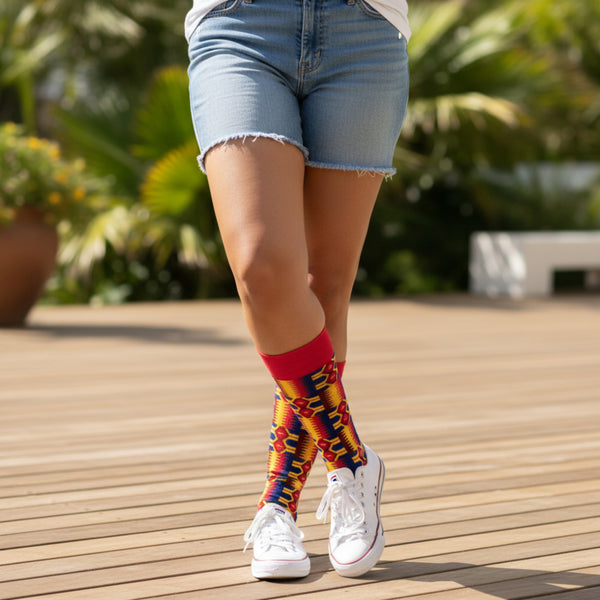 African socks / Afro socks / African print socks - Pink Kente