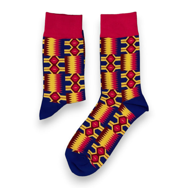 Chaussettes africaines / Ensemble de chaussettes afro SANKOFA en pochette - Lot de 5 paires