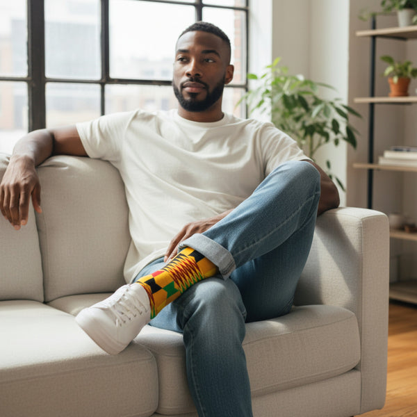 Chaussettes africaines / chaussettes afro / chaussettes kente - Violet