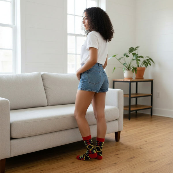 African socks / Afro socks set OHENEBA in pouch - Set of 4 pairs