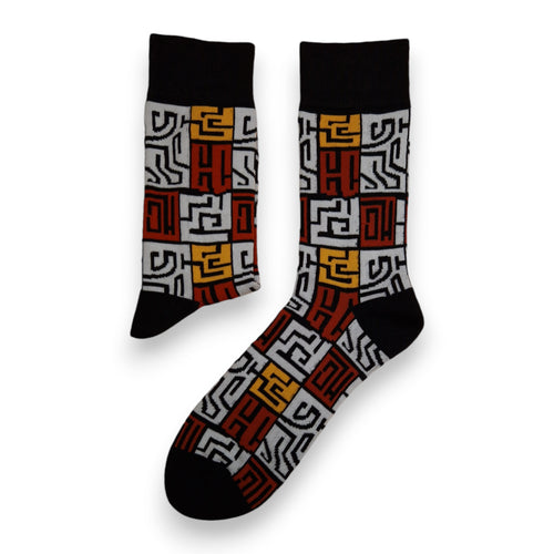 African socks / Afro socks / Set of 3 pairs - Brown ADWOA