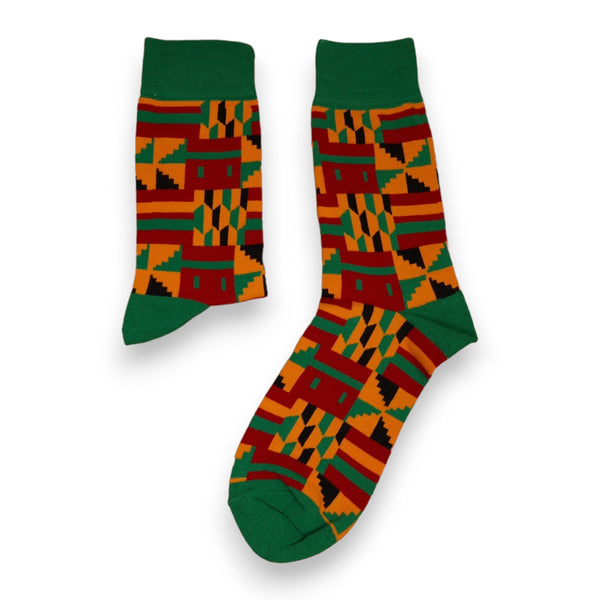 SCHAL + SOCKEN-SET - Warmer Schal mit afrikanischem Kente Print + Socken