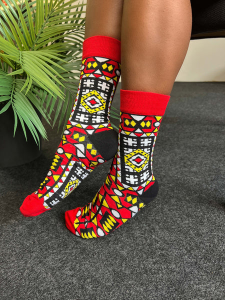 Afrikanische Socken / Afro-Socken-Set MEDAASE mit Tasche - Set mit 5 Paaren