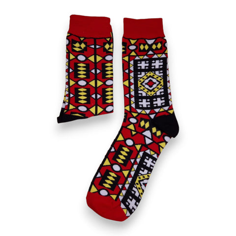 African socks / Afro socks / Samakaka socks - Red