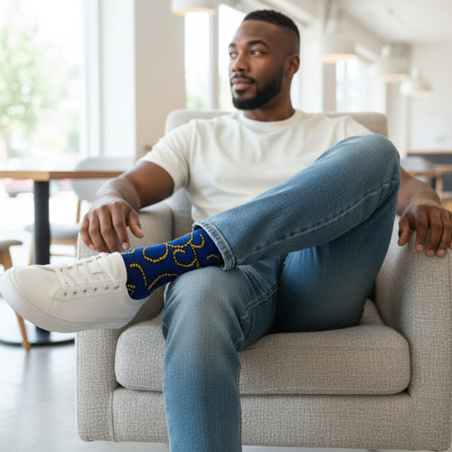 African socks / Afro socks - Blue