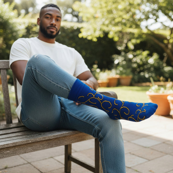 Chaussettes africaines / chaussettes afro - Bleu